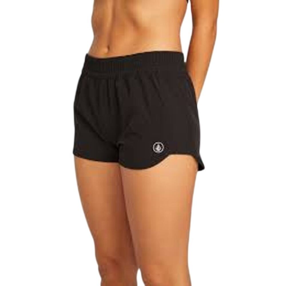 VOLCOM Juniors Simply Solid Swim Shorts in Black
